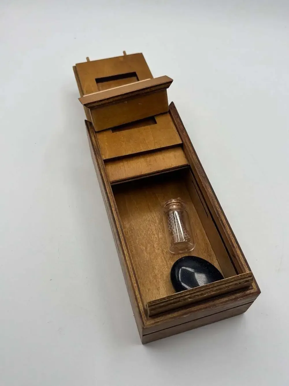 Wooden Puzzle Gift Box with Hidden Compartments, Secret Drawer, some small items